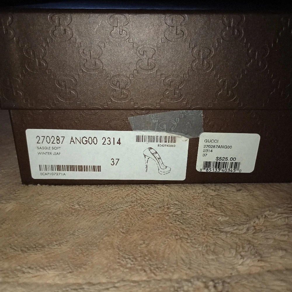 IOB Gucci Sadie Soft Winter Leaf Size 37 women's shoes - Picture 14 of 15